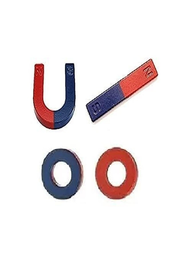 KRYTONE® 4-Piece Magnet Game Kit for Kids - Multipurpose Office Magnets (2 Round, 1 Horseshoe, 1 Bar) - Image 1